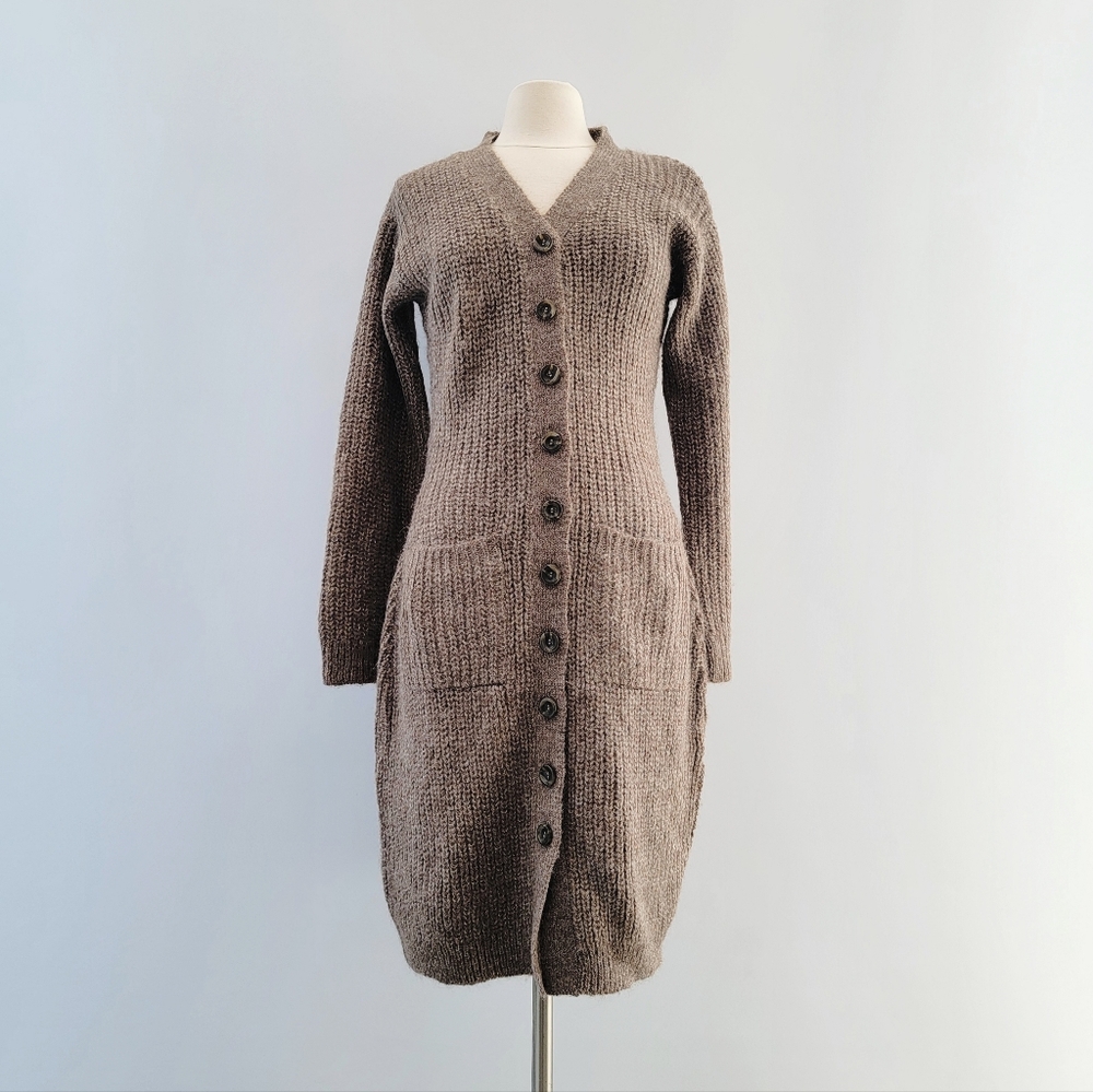 Atelier Delphine Suri Cleo Alpaca Cedar Sweater Dress Size Medium Wool Neutral